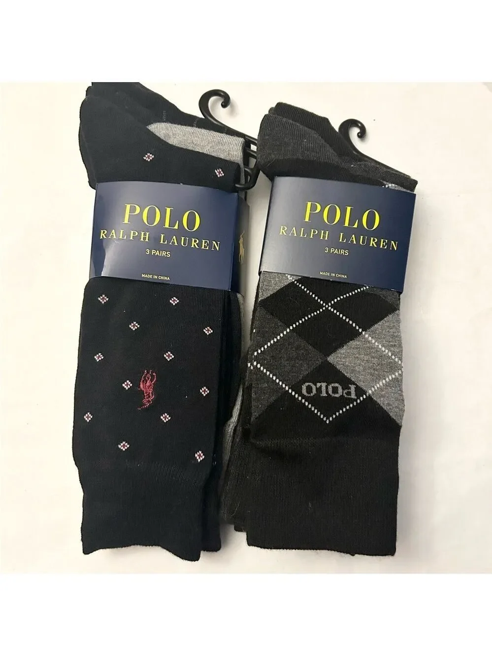 Polo by Ralph Lauren Men’s 6 Pairs Dress Socks 2 Sets of 3 Size 10 - 13 …